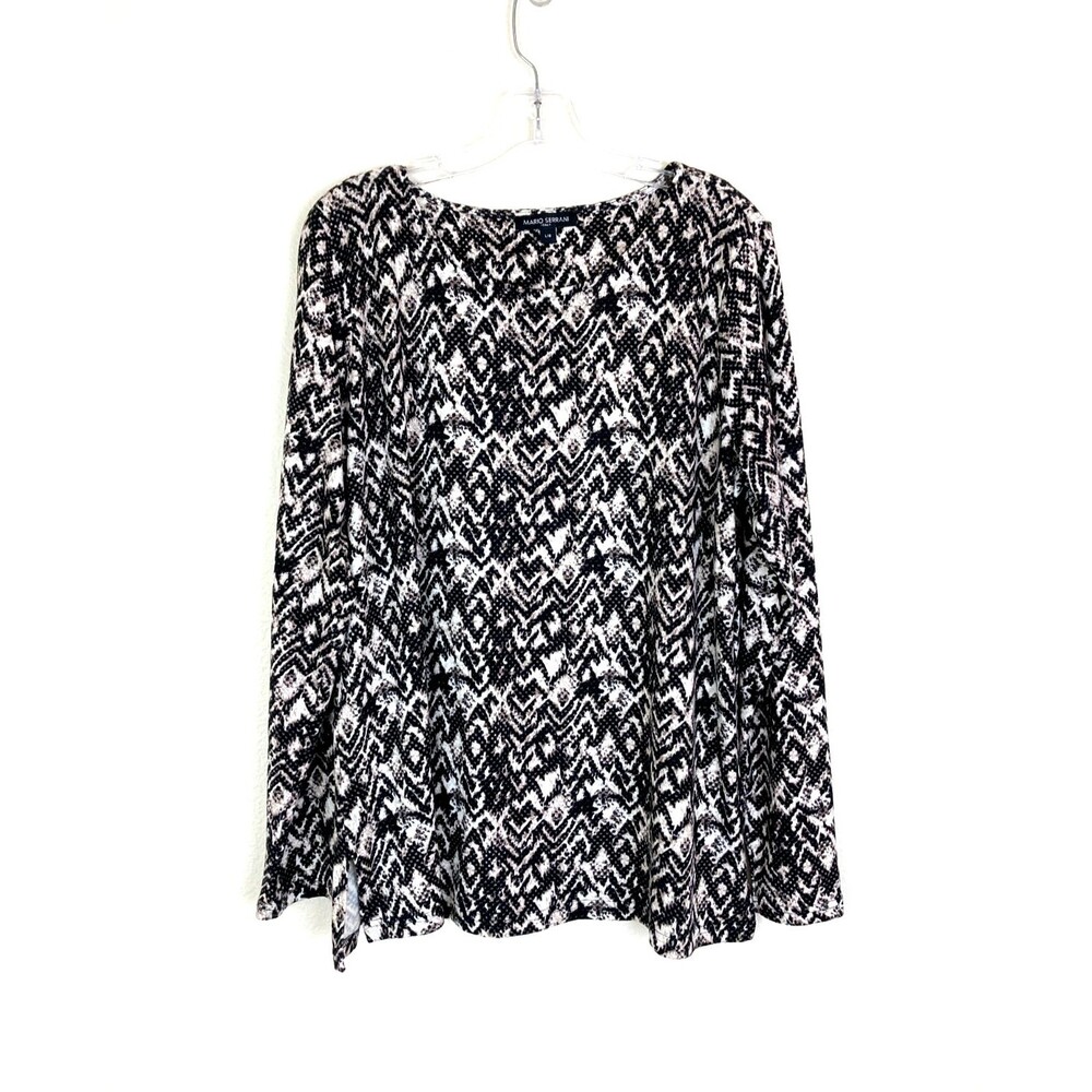 Mario Serrani Italy Women's Soft Knit Shirt or Light Sweater Size L Black Brown